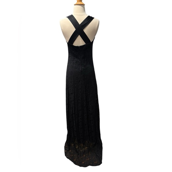 Calvin Klein Black Lace/Satin Floor Length Maxi Ball/Prom Dress-size 2 - Picture 5 of 12